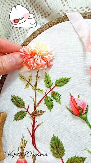 18K views · 417 reactions | Rose 勺 Silk ribbon embroidery 瑱 #embroidery #handembroidery #needlework #handsewing #silkribbon #floralembroidery #howtomake | Regina Jikidze | Facebook