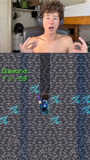 Which Y level is the best in Minecraft? #minecraft #gaming #reaction #fyp