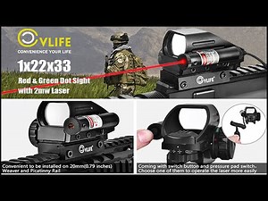 Reflex sight with laser | CVLIFE 1x22x33 Reflex Sight Red and Green |4 Reticle Dot | Gun Sight Laser