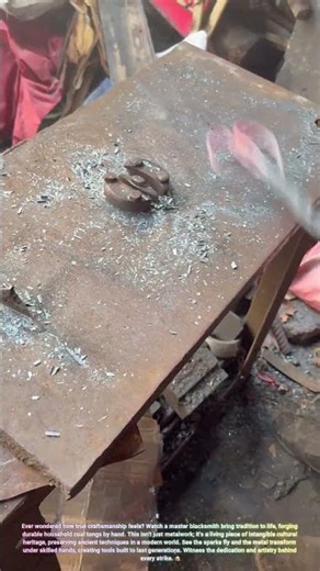 Blacksmith Forges Handmade Coal Tongs 🏠 #BlacksmithArt #HandmadeTools #CulturalHeritage