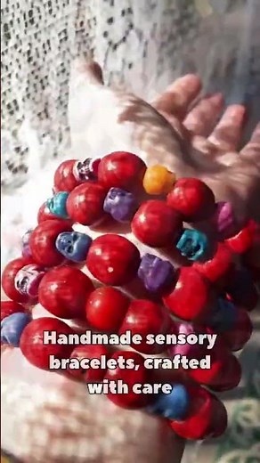 A Moment of Calm 🍀 Handmade Wooden Bead Sensory Bracelet for Mindful Living