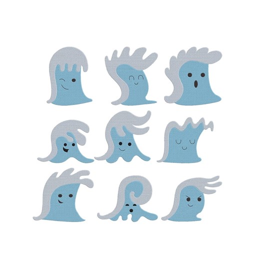 Ocean Wave Embroidery Design, Kawaii Sea Water Cartoon Machine Embroidery File, Instant Download - Etsy