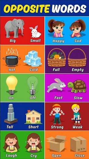 Opposite Words for Kids | Learn Antonyms with Fun Pictures & Sounds #oppositewords