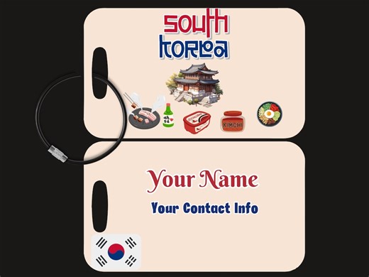 Personalized Korea Luggage Tag: Travel Accessories Personalized Korean Travel, Korean Travel Gift - Etsy Österreich
