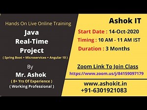 Java Real-time Project (Full Stack Development) | Session - 01 | Ashok IT