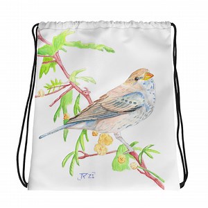 Indigo Bunting Watercolor Drawstring Bag - Etsy Australia