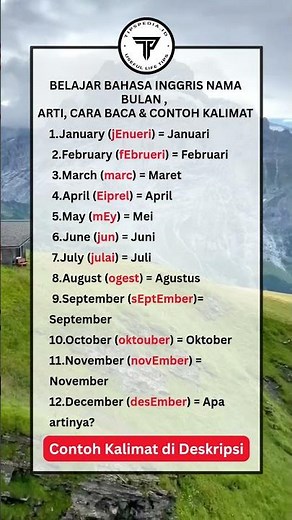 Belajar Bahasa Inggris Nama Bulan, Artinya, Cara Baca & Contoh Kalimat | #short #shorts
