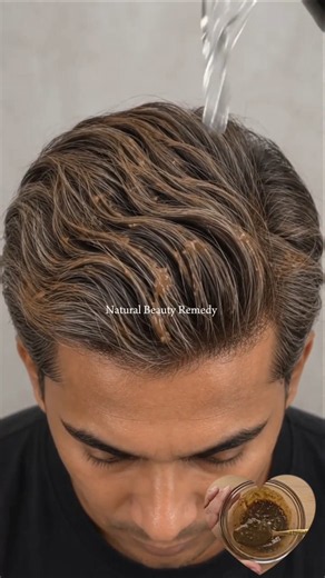 Gray hair to rich brown ✨ A beautiful henna-inspired hair transformation. 🤎#GrayHair #ytshorts