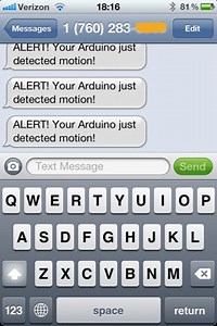 Arduino burglar alarm sends SMS