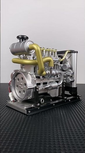 Teching Workable Mini Diesel 4-cylinder Engine Metal Model DIY Kits