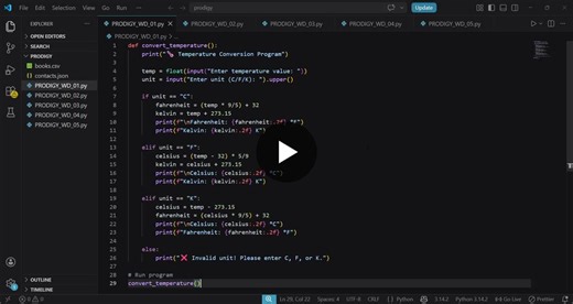 #python #projectdemo #programming #learningjourney #prodigyinfotech #skilldevelopment | Yalla Vyshnavi