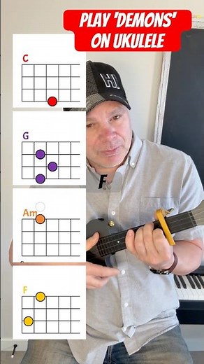 Play Demons by Imagine Dragons on ukulele with four simple chords #UkuleleBeginner #UkuleleLesson￼ ￼