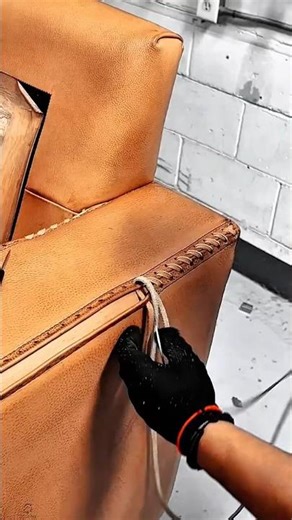 Leather Sofa Stitching Work Tool Using Upholstery Lacing Technique #worktool