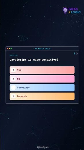 JJS Interview Question: JavaScript is case-sensitive? #shorts #coding