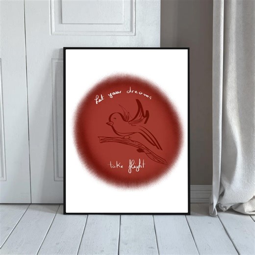 Bird Art Print, Inspirational Quote, Bedroom Decor (digital Download) - Etsy