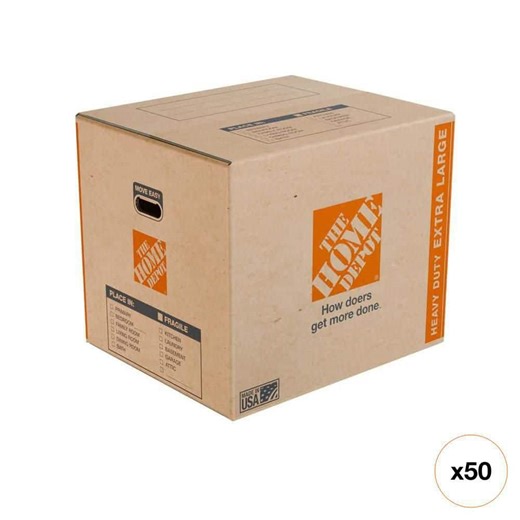 The Home Depot Extra Large Heavy Duty Moving, Shipping, Packing Box with Handles - The Home Depot