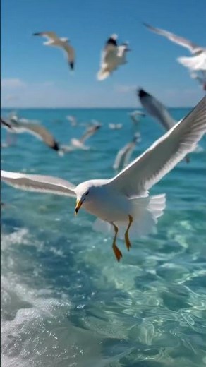 Ocean Seagull Cries 🌊 | Calming Beach Ambience for Focus and Seaside Relaxation #shorts