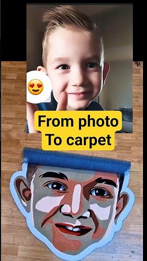 🎨 Handmade Portrait Rug with Tufting Technique #Tufting #RugArt #DIY #tuftinggun