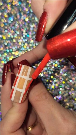 Easy plaid holiday nail art✨️❄️🎅#nails #naildesigns #nailart #shorts