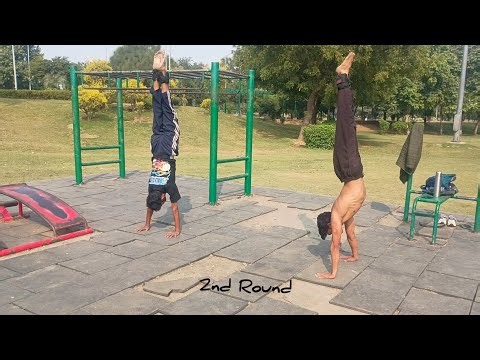 Friend vs Me Handstand Challenge | Longest Hold Wins 