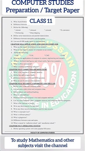 Guess paper computer class 11 2026 | target paper computer class 11 | sindh board guess paper 2026