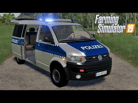 FS19 - Volkswagen Transporter T5 POLIZEI CAR - NEW CAR MOD for Farming Simulator 2019 ROLEPLAY