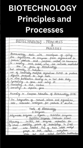 BIOTECHNOLOGY chapter -1 | Class 12 Biology | Notes in Description |