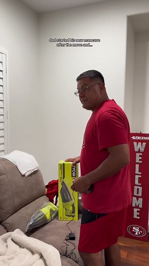 construction of the new ✨niner mancave✨ in the new house has officially begin 😂 who remembers the coughing trick from the first time? 👀 hehe #theaguilars #dadsoftiktok #football