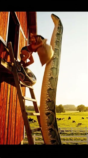 She Takes On a Giant Python to Protect Her Farm!#epicfight #massivesnake #farmwarrior #trendingclips