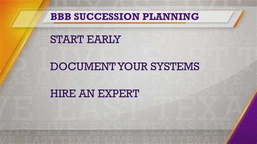 The BBB gives tips on a succession plan for your business