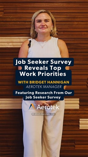 The Q2 2025 Job Seeker Survey reveals new reasons why people accept job offers. In this video, Aerotek manager, Bridget Hannigan, summarizes our findings and the key drivers for job seekers. #jobseekersurvey #hiringtips #workforcetrends #careergrowth | Aerotek