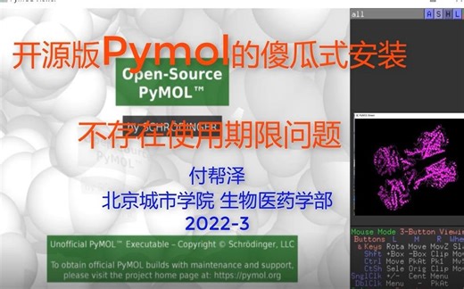 开源版Pymol的傻瓜式安装