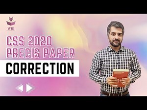 CSS 2020 PRECIS PAPER SENTENCE CORRECTION | CSP WAQAR HASSAN | CSS | WHI Institute