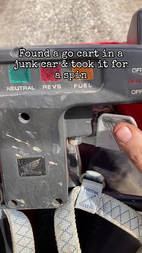 Found a go cart in a junk car and I had to take it for a spin. 1990 Honda pilot fl400r gocart #junkyardlife #foundtreasure #junkyardjeff #fyp #gocart