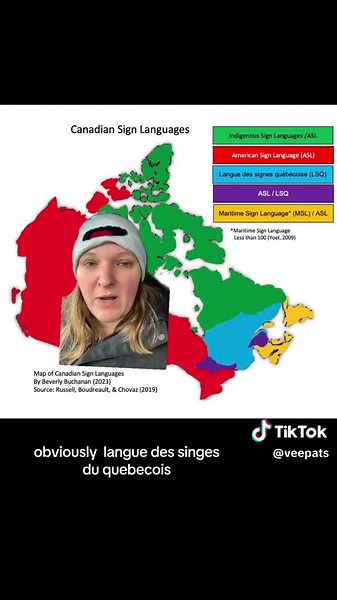 Map of Sign Languages in Canada! #asl #signlanguage #coda #deaffamily #learnontiktok #greenscreen
