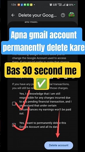 Google Account Delete Kaise Kare / Email I'd Delete Kaise Kare | Gmail I'd Delete Kaise Kare #shorts