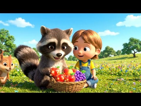¡Uy! El mapache bebé tiró la cesta de frutas | Rimas Infantiles y Canciones para Niños