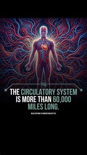 The circulatory system is more than 60,000 miles long.