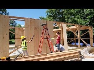 Family of 3 BUILDS POST and BEAM BARN Kit ordered off the INTERNET