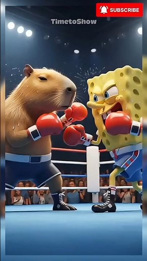 EPIC BOXING MATCH‼️SpongeBob Challenges Capybara in the Boxing Ring‼️🥊 #shortvideo