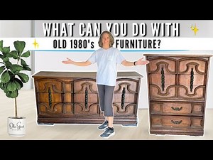 Taking old and dated 1980's dresser set to the next level with a bold glam makeover!