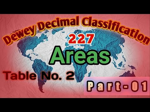 DDC(Dewey Decimal Classification) | 19th Edition | Table no.2 | Areas | Part-01