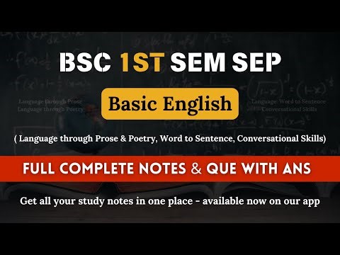 BSc 1st Sem SEP Basic English | Complete Notes & Important Questions with Answers