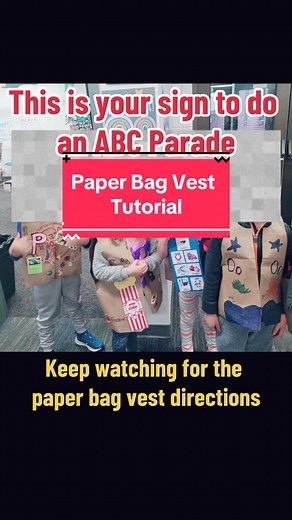 Paper Bag Vest Tutorial! Free and easy craft for kids! #brownpaperbag #paperbagcraft #paperbagcrafts #kidscraftideas #freecraftsforkids #freecrafts #abcparade #letterparade #mrssmithscatchysongs