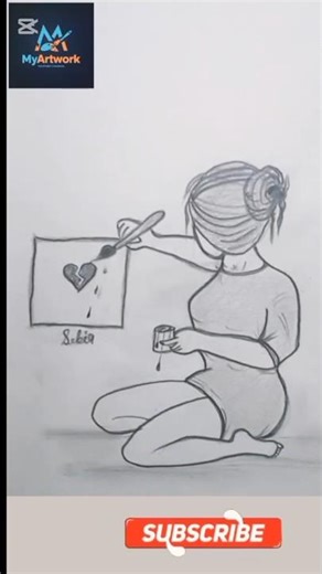 She painted her pain… and called it art.#drawing #diy #shorts