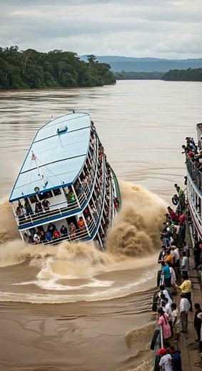 Ship Overloaded With Passengers Tragically Capsizes Near Shore #disaster #shipping #safety