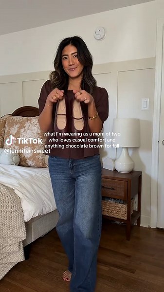 my whole personality rn. everything linked in my LTK - and use code: JENNIFERSWEET to save on this cutie top from @calledtosurf 🤎 #fallstyle #ralphlauren #momstyle #styeinspo