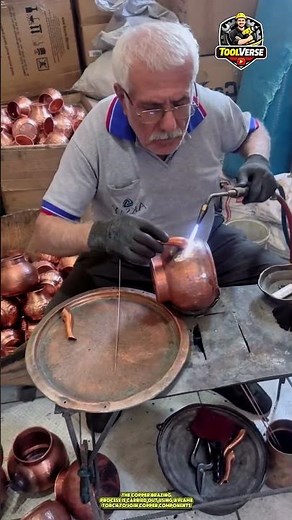Manual Copper Brazing Process by Skilled Craftsman #coppercraft #copperbrazing