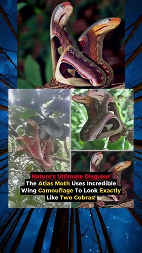 The Amazing Atlas Moth! 🤯 #wildlife #camouflage