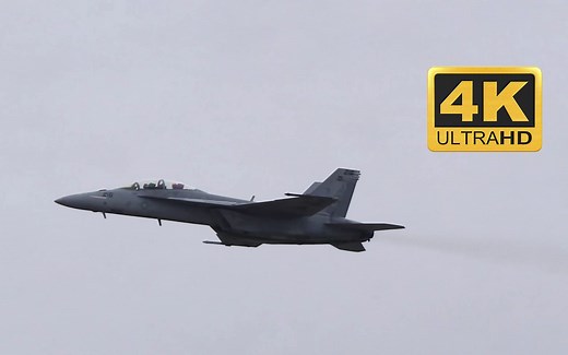 4K超清F-18超级大黄蜂航展飞行演示全程跟踪画面